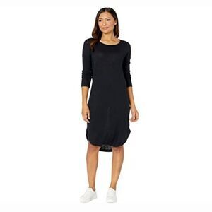 Bobeau Long Sleeve Black Cozy Mini Dress New Size XS